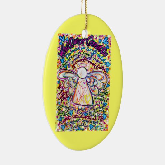 春ハートがんエンジェルオーナメントカスタマイズ セラミックオーナメント (右)