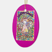 春ハートがんエンジェルオーナメントカスタマイズ セラミックオーナメント (左)