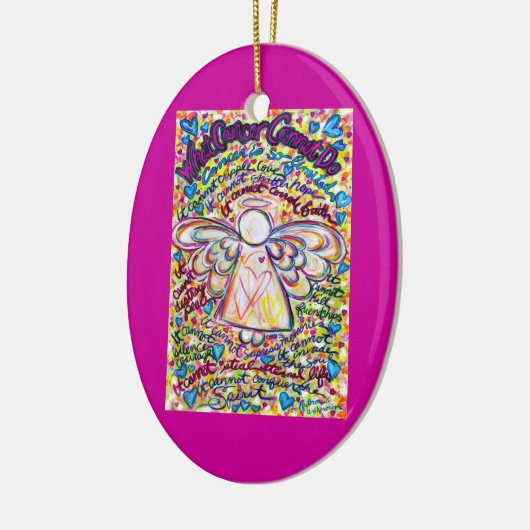 春ハートがんエンジェルオーナメントカスタマイズ セラミックオーナメント (左)