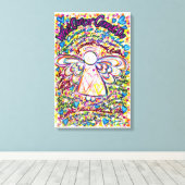 春ハートがんエンジェルキャンバ絵画ス キャンバスプリント (インサイチュ (ウッドフロア))