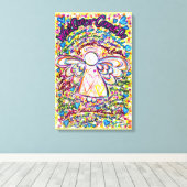 春ハートがんエンジェルキャンバ絵画ス キャンバスプリント (インサイチュ (ウッドフロア))