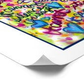 春ハートがんエンジェルプリント(ホワイトエッジ) ポスター (角)