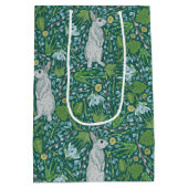 春ハーレスプッシウィローティール（緑がかった色）ガーデン抱き枕 ミディアムペーパーバッグ (裏面)