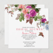 春バタフライガーデンフラワーズブライダルシャワー 招待状 (正面/裏面)