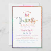 春バタフライベビーシャワー招待状 招待状 (正面)