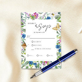 春バタフライヤギ結婚フラーズ 出欠カード