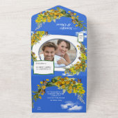 春バターカップ花 オールインワン招待状 (外側)