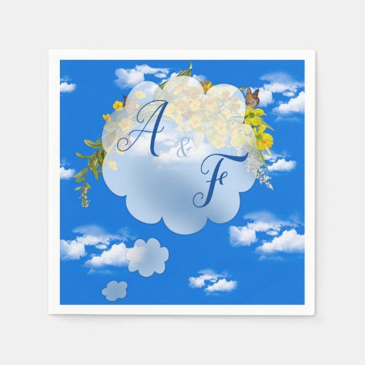 春バターカップ花 スタンダードカクテルナプキン (正面)