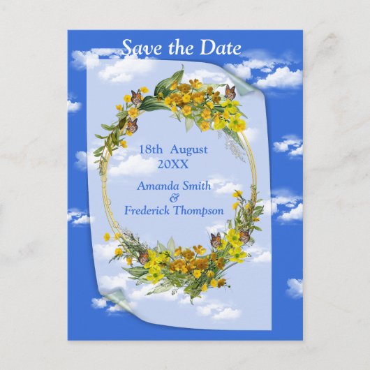 春バターカップ花 案内ポストカード (正面)