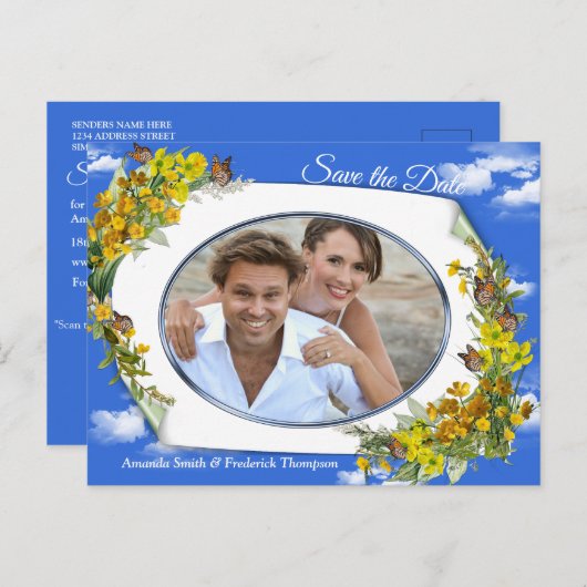 春バターカップ花 案内ポストカード (正面/裏面)