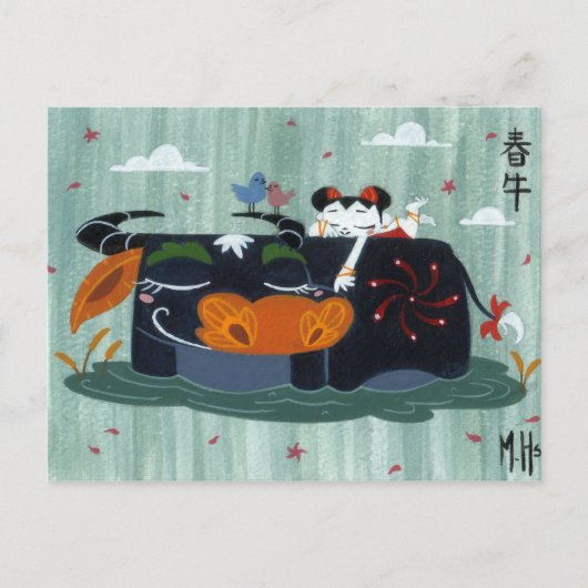春バッファロー ポストカード (正面)
