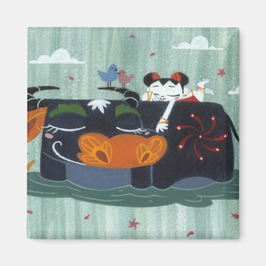 春バッファロー マグネット (正面)