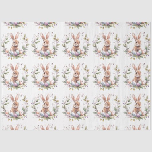 春バニーイースターエッグリース 薄葉紙 (正面)