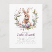 春バニーイースターブランチ招待状ハガキ シーズンポストカード (正面)