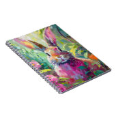 春バニーカラフルモダン抽象芸術 ノートブック (右側)