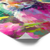 春バニーカラフルモダン抽象芸術 ポスター (角)