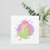 春バニーガールイラストレーション 招待状 (スタンド正面)