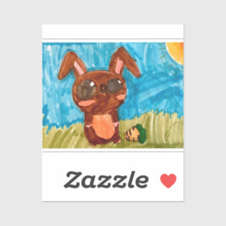 春バニーステッカー – ブラウン シール