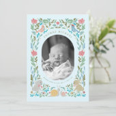 春バニーズバーズカタツムリブルー誕生 招待状 (スタンド正面)