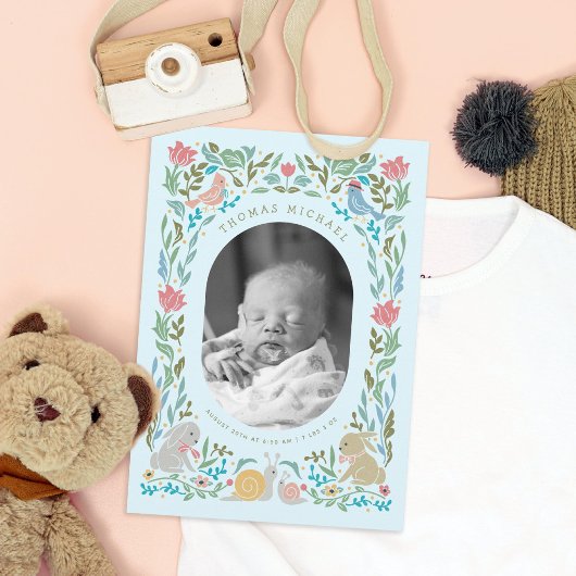 春バニーズバーズカタツムリブルー誕生 招待状