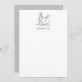 春バニーパーソナライズされた文房具ありがとう ノートカード (正面/裏面)