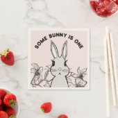 春バニーファースト誕生日 スタンダードカクテルナプキン (インサイチュ)