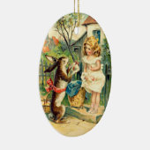 春バニーホリデーガールヴィンテージイースターオーナメント セラミックオーナメント (右)