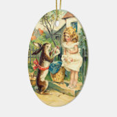 春バニーホリデーガールヴィンテージイースターオーナメント セラミックオーナメント (左)