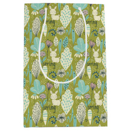 春バニーラビット自然 ミディアムペーパーバッグ