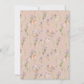 春バニーラビット |かわいいAny Age Girls誕生日 招待状 (裏面)