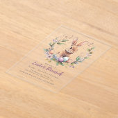 春バニーリースイースターブランチ アクリル招待状 (レイダウン)