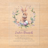 春バニーリースイースターブランチ アクリル招待状 (正面)