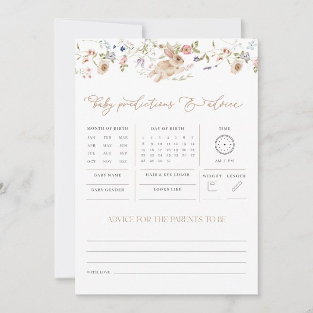 春バニー予測アドバイスベビーシャワーゲーム (正面)