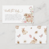 春バニー赤ちゃんシャワーブックベビーカード プレイスカード (正面/裏面)