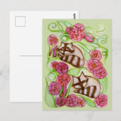 春バラアライグマ ポストカード (正面/裏面)