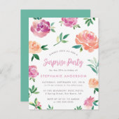 春バラサプライズバースデーパーティ招待状 インビテーションポストカード (正面/裏面)