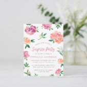 春バラサプライズバースデーパーティ招待状 インビテーションポストカード (スタンド正面)