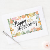 春バラフローラクローバーハッピーアニバーズ 長方形シール (封筒)