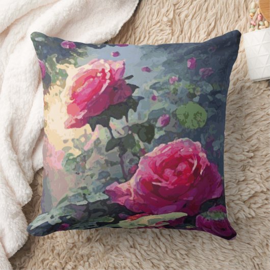 春バラ – 枕 (ブランケット)