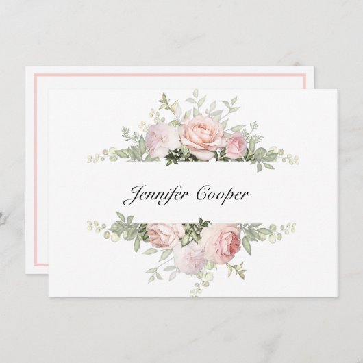 春バラAパーソナル ノートカード (正面/裏面)