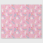 春バンニーズピンクラッピング紙 ラッピングペーパー (フラット)