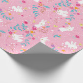 春バンニーズピンクラッピング紙 ラッピングペーパー (角)