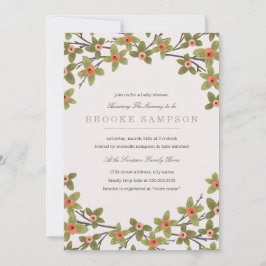 春バードベビーシャワー 招待状