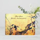 春バードモノグラム、金ゴールドイエローブラウン 案内状 (スタンド正面)