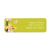 春バードライトグリーン結婚ズ差出人住所 ラベル (正面)