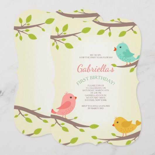 春バード招待状 招待状 (正面/裏面)