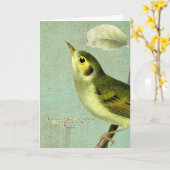 春バード、誕生日 カード (黄色い花)