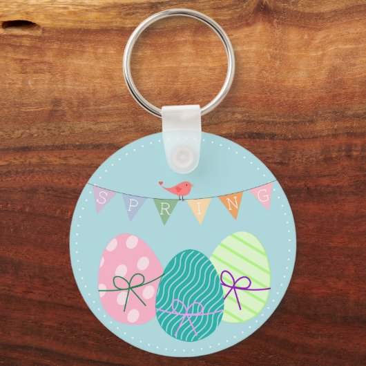 春パウダーブルーイースターエッグ キーホルダー (正面)