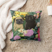 春パグファインアートギフト クッション (ブランケット)