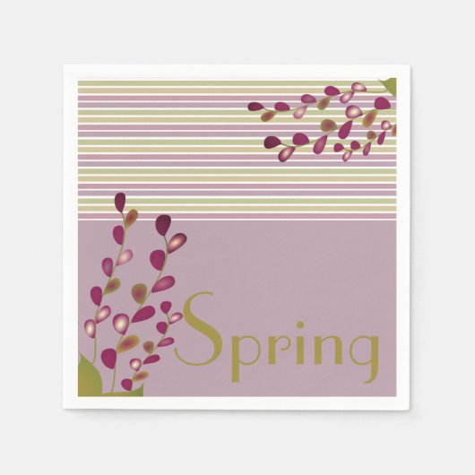 春パステルとピンクとマウヴ スタンダードカクテルナプキン (正面)